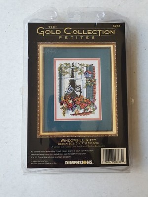 Dimensions Gold Collection Petites Windowsill Kitty Cross Stitch Kit #6763