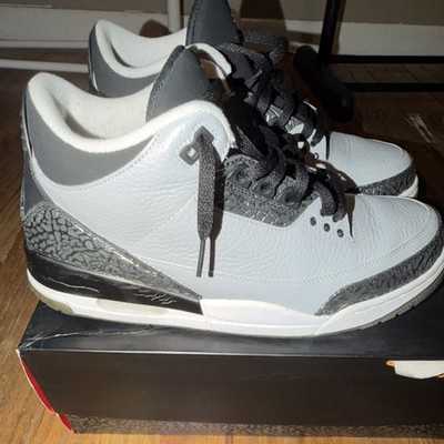 Jordan Air Jordan 3 Retro Wolf Grey 2014 Leather Mid Top 136064-004 Men Sneaker