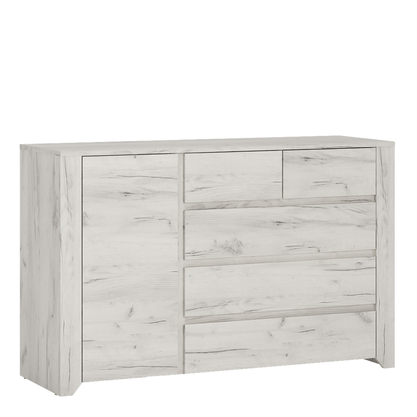 1 Door 2+3 Drawer Chest White Craft Oak Bedroom Storage Cabinet Unit Modern