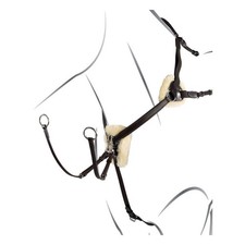 Equestro Schwarz Cob Vorderzeug mit Martingal 5-Wege mit Felleinsätzen