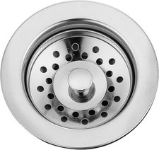 Stainless Steel Flange Sink Strainer Removable Basket Fits 3.5" Drain