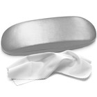 Hard Shell Glasses Case - Durable Brushed Eyeglass Holder with Microfiber Cloth