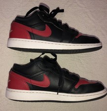 NIKE Air Jordan 1 Low GS AJ1 Bred Red Black Kids Sz 4.5 Youth Shoes 553560-067