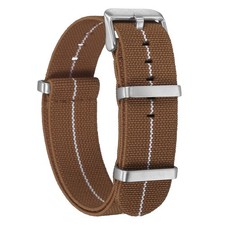 22mm Waterproof Elastic Nylon Watch Strap for Watches, Brown/White
