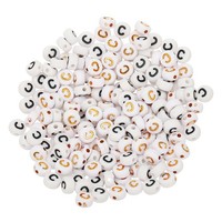 200X 4X7Mm Acrylperlen Buchstabe C, Weiß, FüR Schmuck ArmbäNder Halsketten