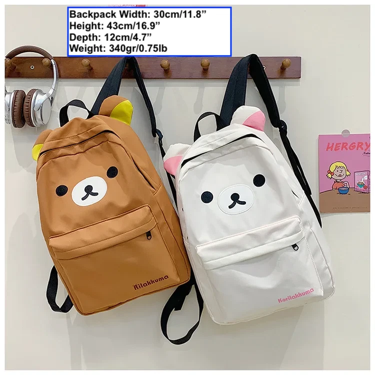 MOCHILA 15,5 L para niñas mochila escolar se adapta a bolsa de oso de peluche ligero para computadora de 15" Foto 2 de 4