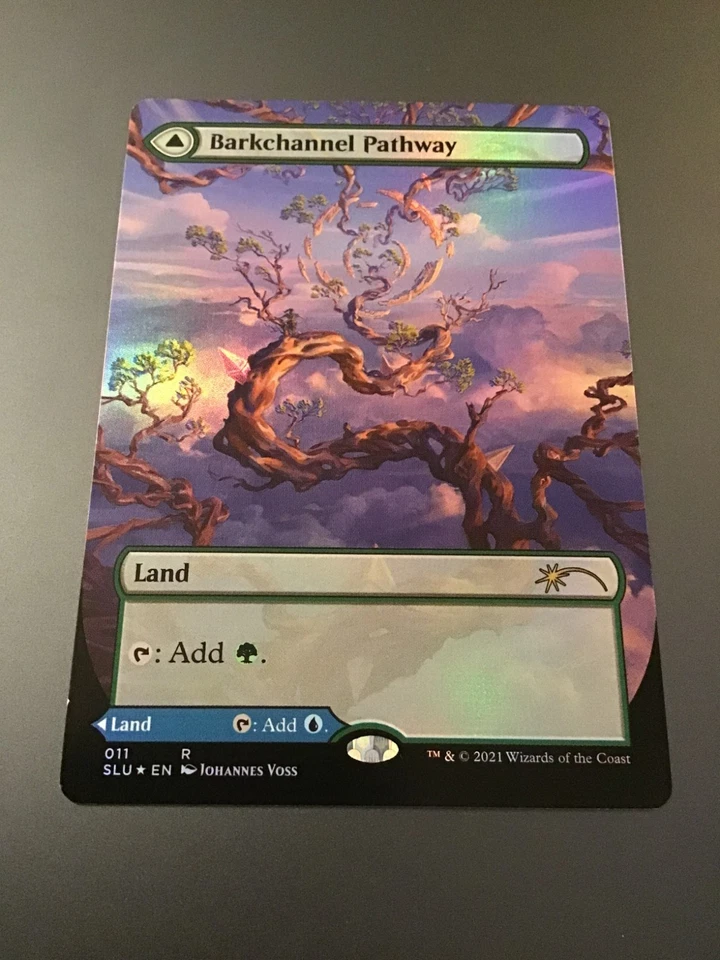 MTG Secret Lair #011 Tidechannel / Barkchannel  Pathway Borderless Foil NM - Image 2 of 2