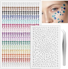 Face Gems Self Adhesive Festival Face Jewels, Stick On Rhinestones for Makeup, H