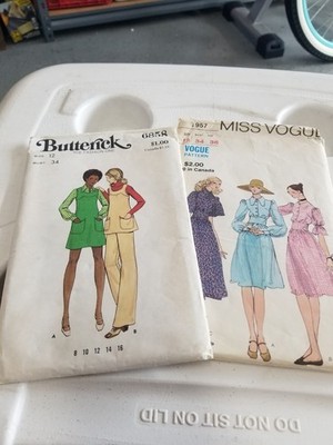2-1970s Sz 12 Miss Vogue Pattern 9267 Butterick FREE SHIP!           !