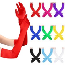 9 Pcs Long Satin Gloves for Women Elbow Length Opera Gloves 1920s Evening Par...