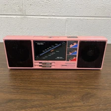 VINTAGE PINK SOUNDESIGN Color Tunes 1986 AM/FM Radio 2323PNK 80s Works ⚠️READ!