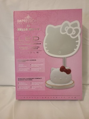 Hello Kitty LED Rechargeable Makeup Mirror and Wireless Compact LED Mirror - New