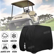 Waterproof Golf Cart Cover Zipper 4 Passenger EZ GO Club Car Yamaha Elastic Hem