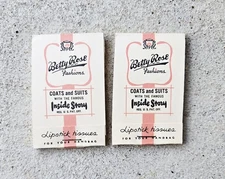 (2) Vintage Betty Rose Lipstick Tissues Advertising