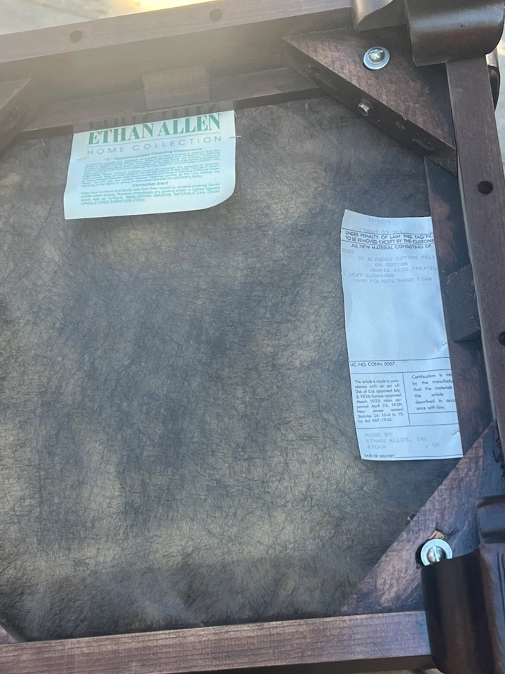 Silla esquinera vintage c. 1980 Ethan Allen corte georgiana reina Ana cereza Foto 4 de 4