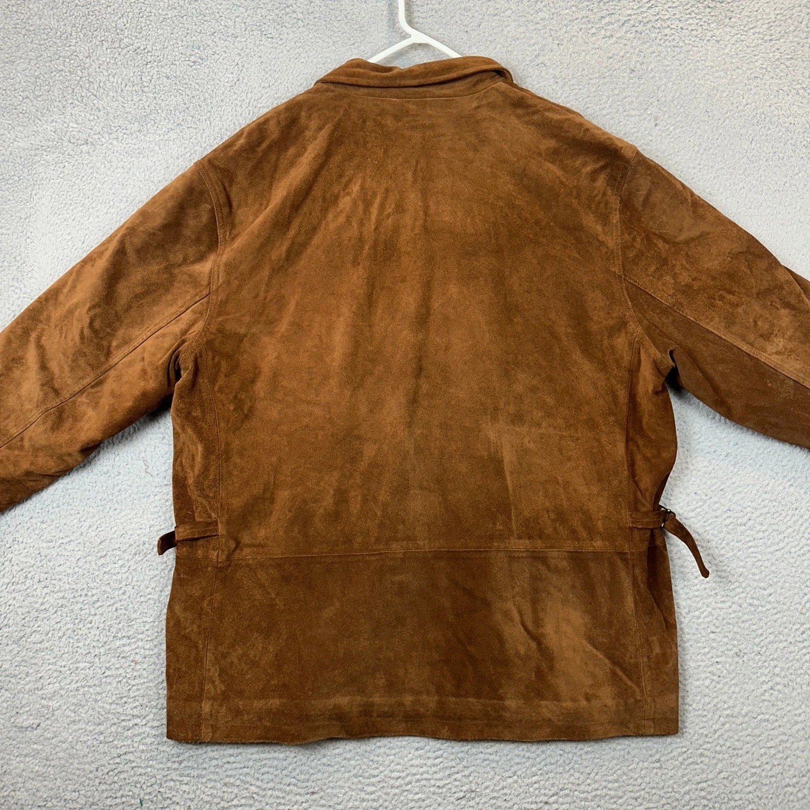 Polo Ralph Lauren Jacket Mens 2XL Suede Leather Brown Full Zip Long Sleeve EUC - product detail image 3