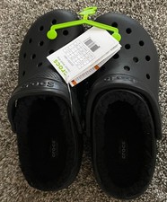 Crocs Men's and Women's Classic Lined Clogs from Finish Line SZ:M5/W7 Black
