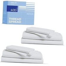 2-Pack King Size Sheets Set - 400 Thread Count 100 Cotton King 2-Pack Silver