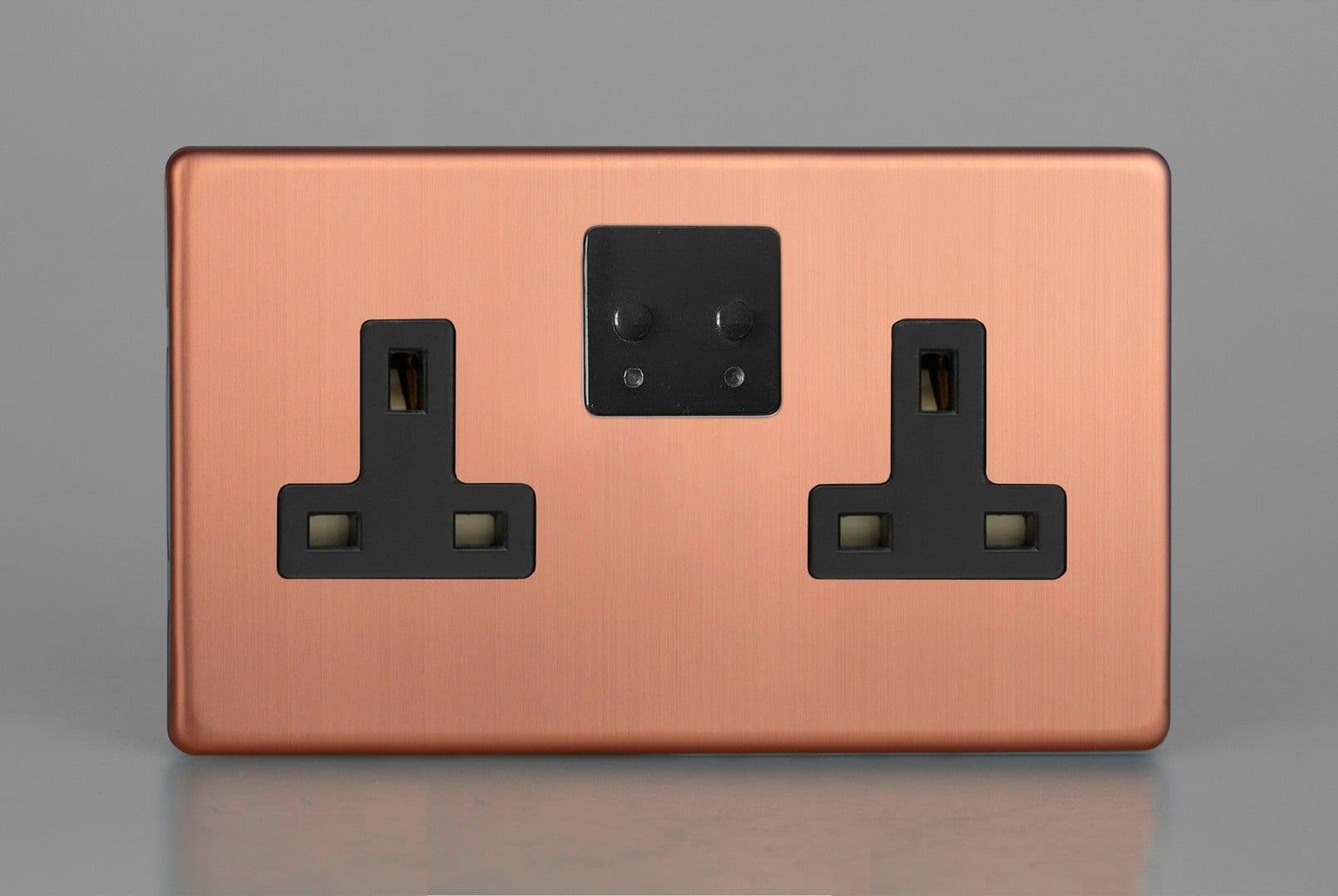 Varilight XDY5VSBS.BC Screwless Brushed Copper 2 Gang Wi-Fi Socket V-Pro Supla