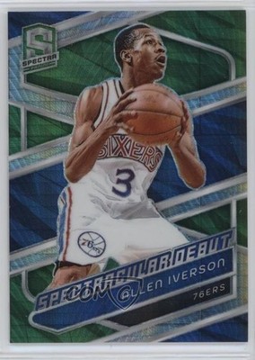 2023 Panini Spectra International Green Prizm 45/75 Allen Iverson #198 HOF 06or