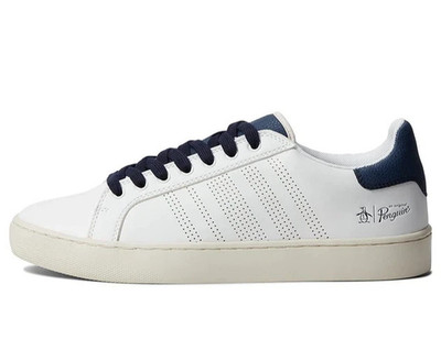 US:11  Original Penguin  Men's Classic CAMPUS STRIPE SNEAKER  White/Navy  LAST 1