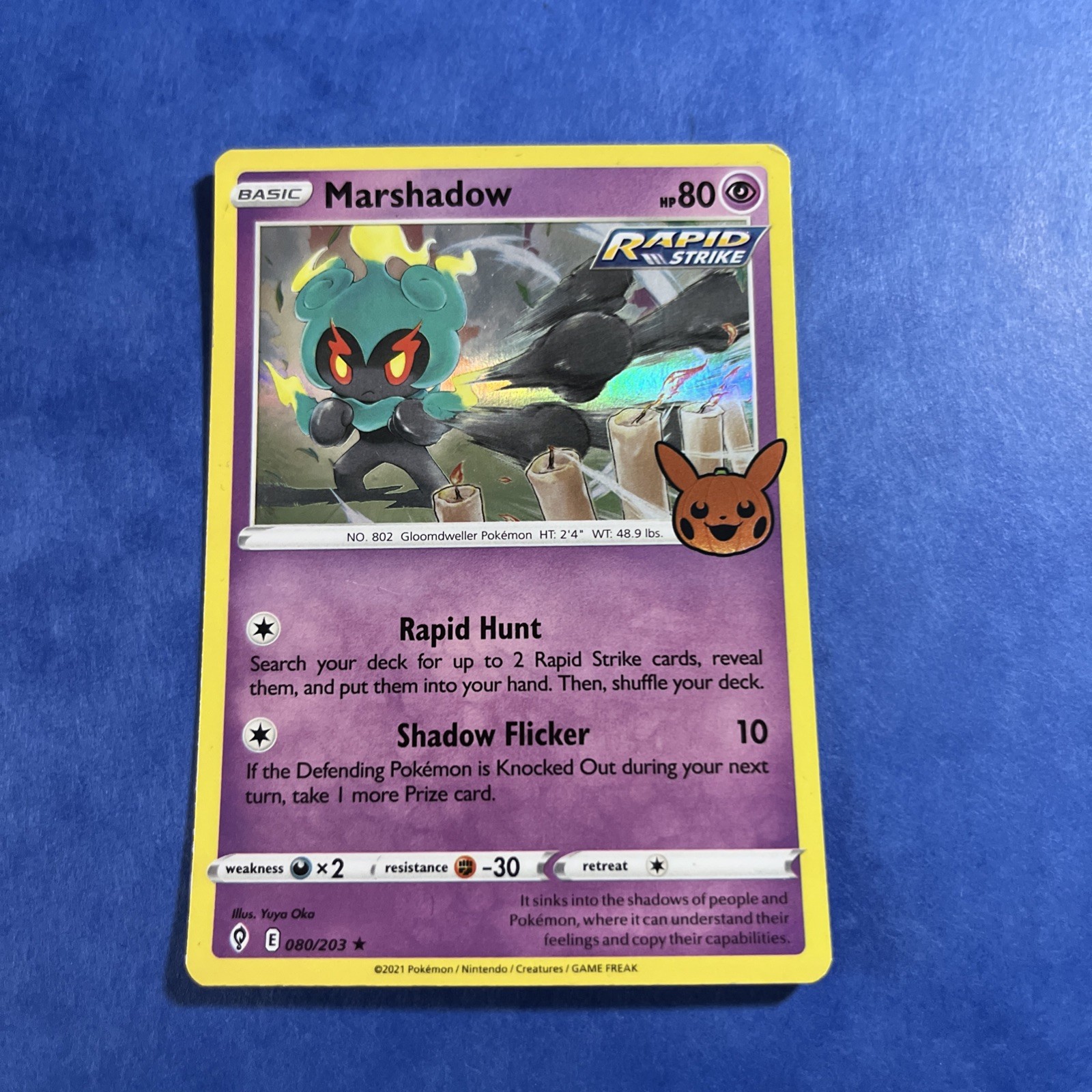 FIGURINA CARTA POKEMON ANNO 2021 MARSHADOW - BASIC - INGLESE - TRADING CARD GAME