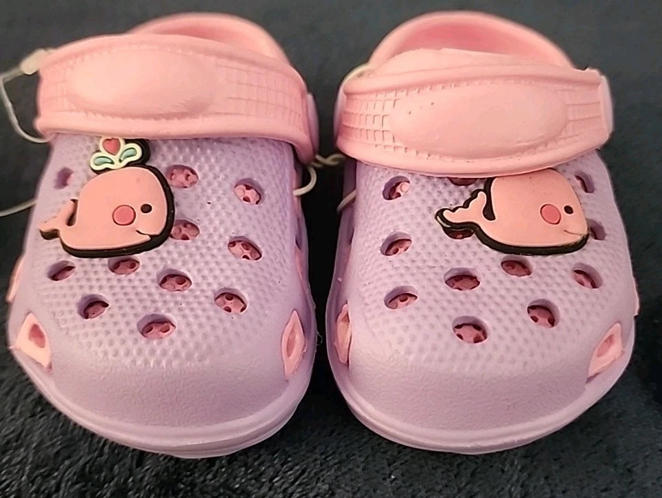 Zuecos de Jardín Zapatos Infantiles Informales Sandalias de Playa Púrpura y Rosa EE. UU. Talla 1 (PT2) Foto 3 de 4