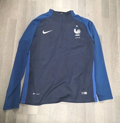 Nike Frankreich Authentic VaporKnit Fußball 1/4 Reißverschluss Schlag Top Größe Medium 