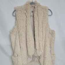Jolt Faux Fur Flyaway Vest W/ Pockets, Taupe, Women's Size XL