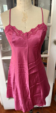VTG 90  s Y2K Private Luxuries Pink Slip Dress Chemise Lace Detail S NWT