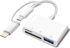 Apple Mfi Certified SD Card Reader for Iphone, USB-C Lightning to SD TF Car...