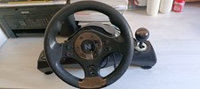 Volante da gioco sim racing con pedaliera e leva cambio, set 3 pezzi nero