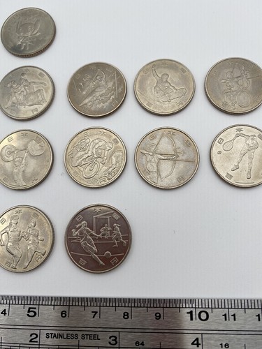 Japan 500 Yen 100 Yen Silver Mix Coin Olympics 20 Set Sport 1964 To 2020 - Picture 7 of 23