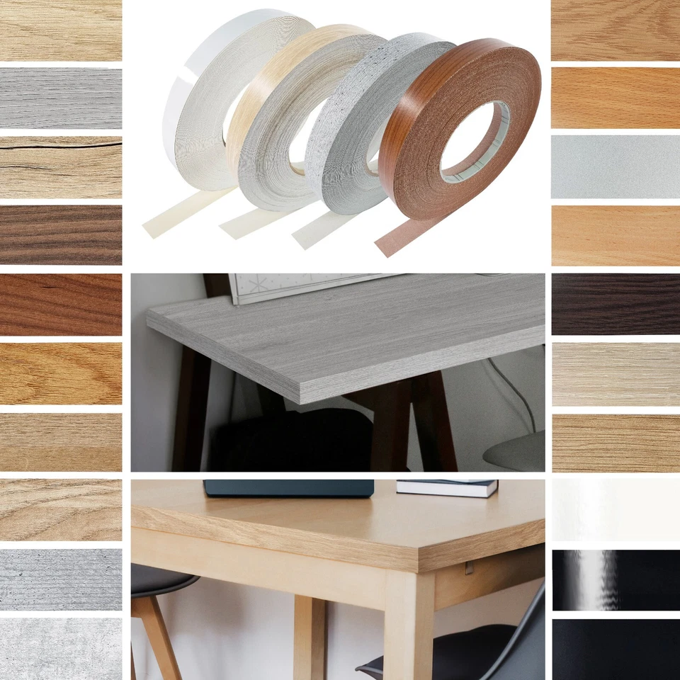 DECOMEISTER Encolado de bordes pegamento de fusión encolado cinta de borde melamina borde de planchado blanco decoración