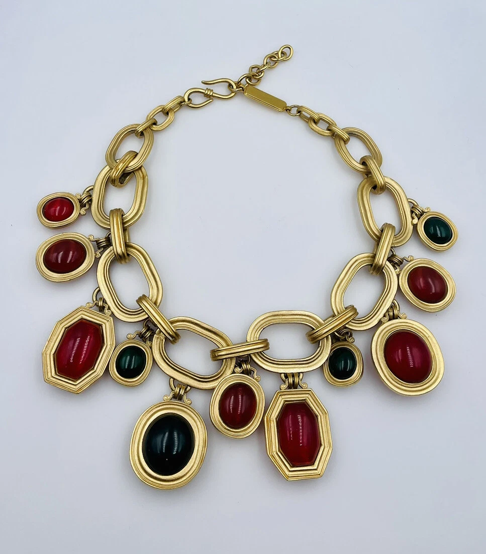 Yves Saint Laurent YSL Goossens Vintage Gold Plated Lucite Large