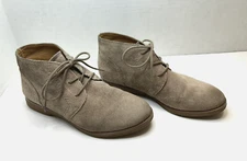 Franco Sarto Pebbles Boots Womens Beige Suede Lace Up Chukka Ankle Bootie Sz 7M