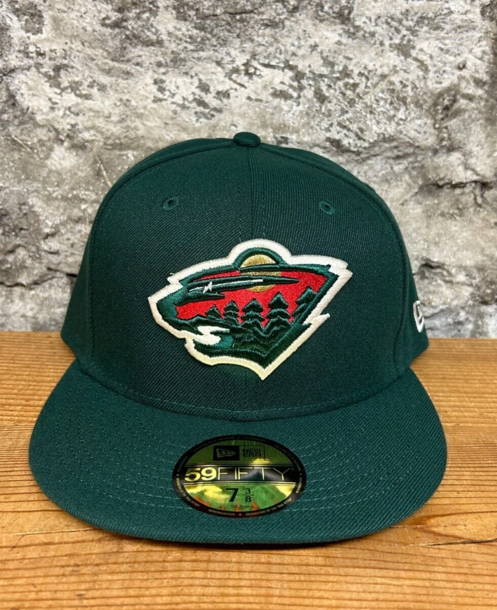 NEW ERA 59FIFTY NHL MINNESOTA WILD FITTED CAP GREEN AUTHENTIC NEW