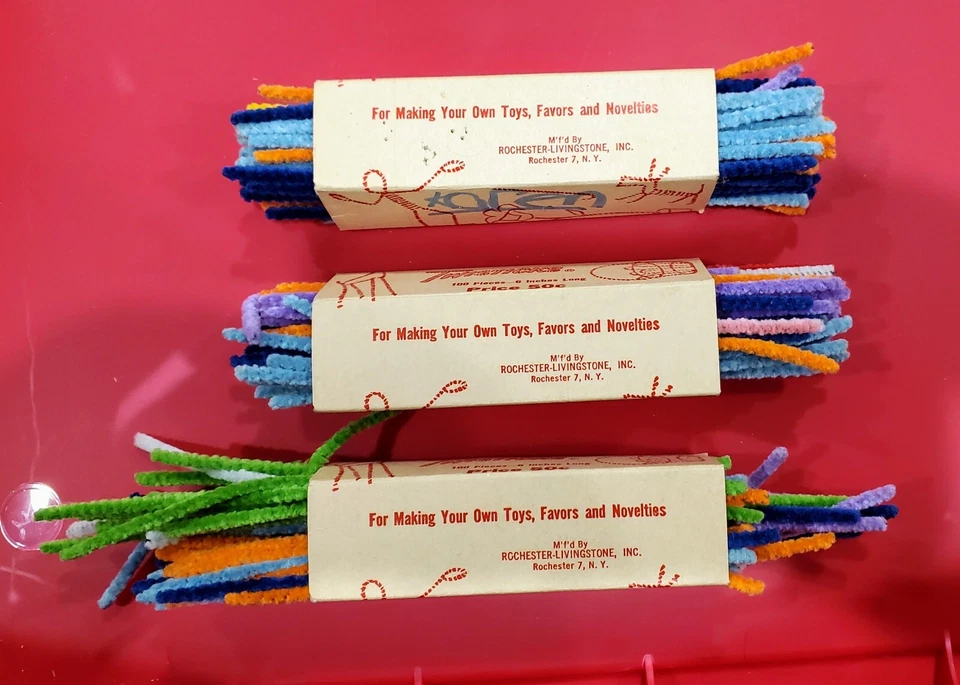 3 Vintage Packages TWISTICKS Chenille Multi Colored PIpe Cleaners In Sleeve - Image 4 of 4