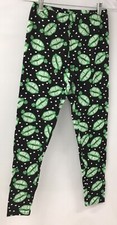 New Women's St Patrick s Day Ankle Leggings Green Lips Kiss Me I m Irish Sz S