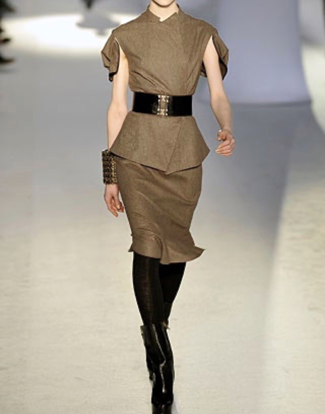 Top da donna Yves Saint Laurent YSL autunno 2008 misto lana nera manica ad aletta Francia