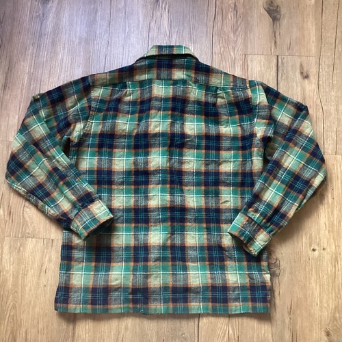 Pendleton Wool Shirt Mens Small Green Plaid Flannel Chest Pockets USA READ - Picture 6 of 17