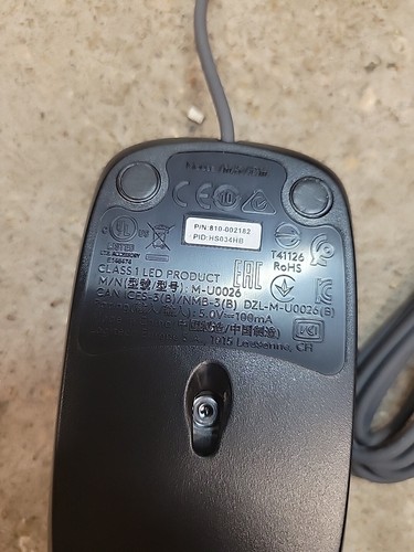 Logitech M-U0026 USB Optical Mouse Black Universal Wired 810-002182 - Picture 5 of 5