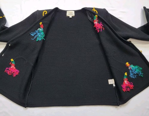 Susan Bristol 3D Rope Tassel Cardigan Sweater Women’s Size Medium Holiday - Picture 9 of 15