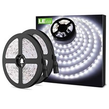 LED Strips Lights 2x 5 Metre Daylight White 6000K 12V No Plug, Striplight Only