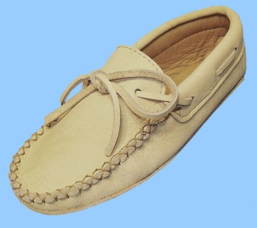 LEATHER SLIPPERS! New MENS GENUINE CARIBOU-REINDEER-SHOE-MOCCASIN-TRIPLE SOLE - Picture 2 of 4