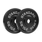 Steel Olympic Plates 25LB Pair - Premium Coated 2x 25lbs. Weights for 2in Bars