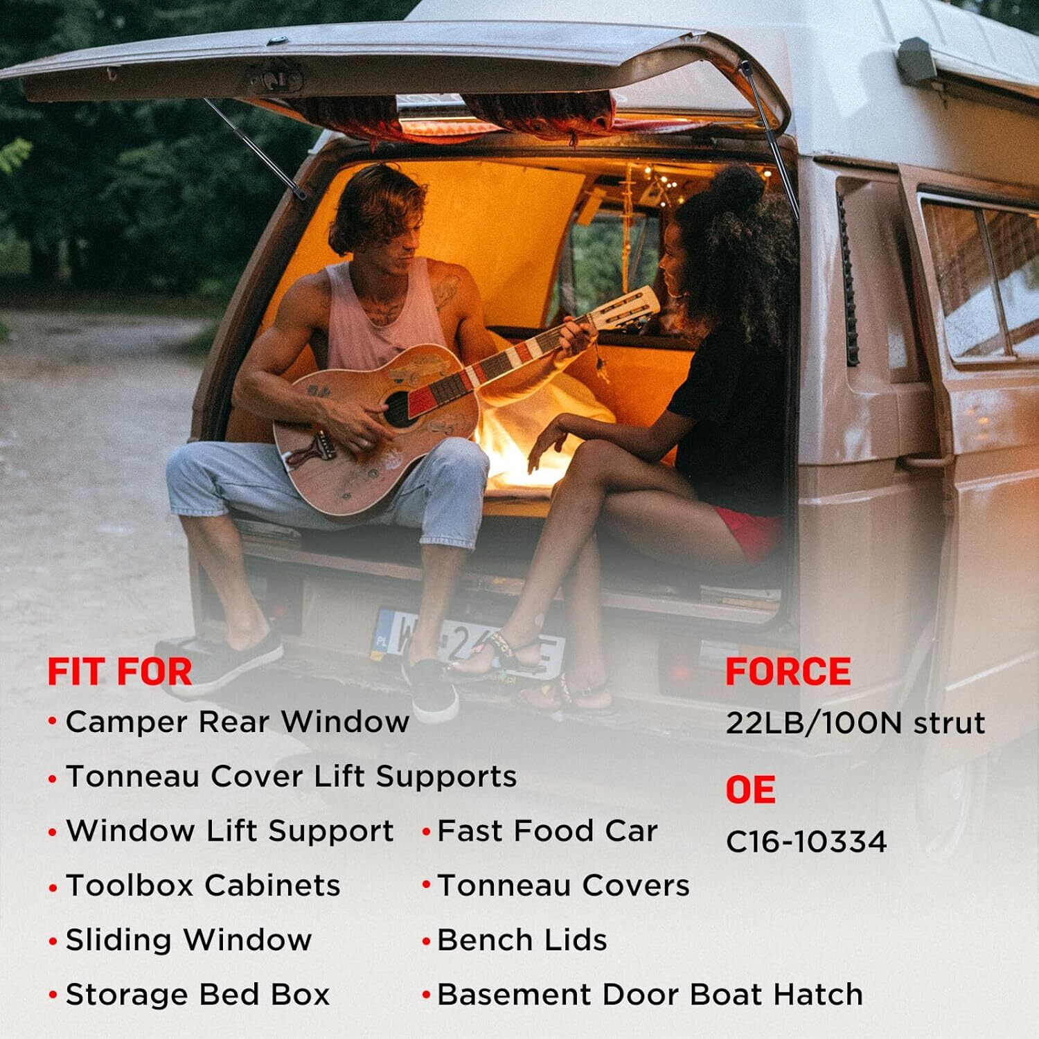 2PCS Universal Lift Supports Shock Gas Struts Extended Length 9.84" 7.09" 22lbs