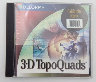 DeLorme 3-D Topo Quads California North maps data disc