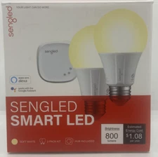 Sengled Smart LED Soft White A19 Starter Kit (2-Pack) with Hub - White Only