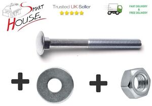 HEX FULL NUTS FROM TIMCO M10 10mm ZINC CUP SQUARE CARRIAGE BOLT COACH SCREW